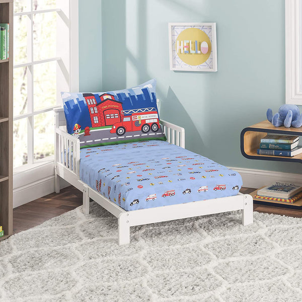 Everyday Kids 3-Piece Toddler Sheet Set - Police, Fire and Rescue
