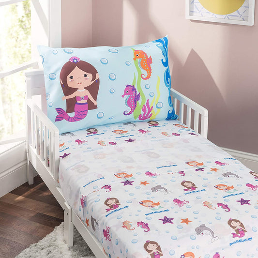 Everyday Kids 3-Piece Toddler Sheet Set - Mermaids Undersea Adventure