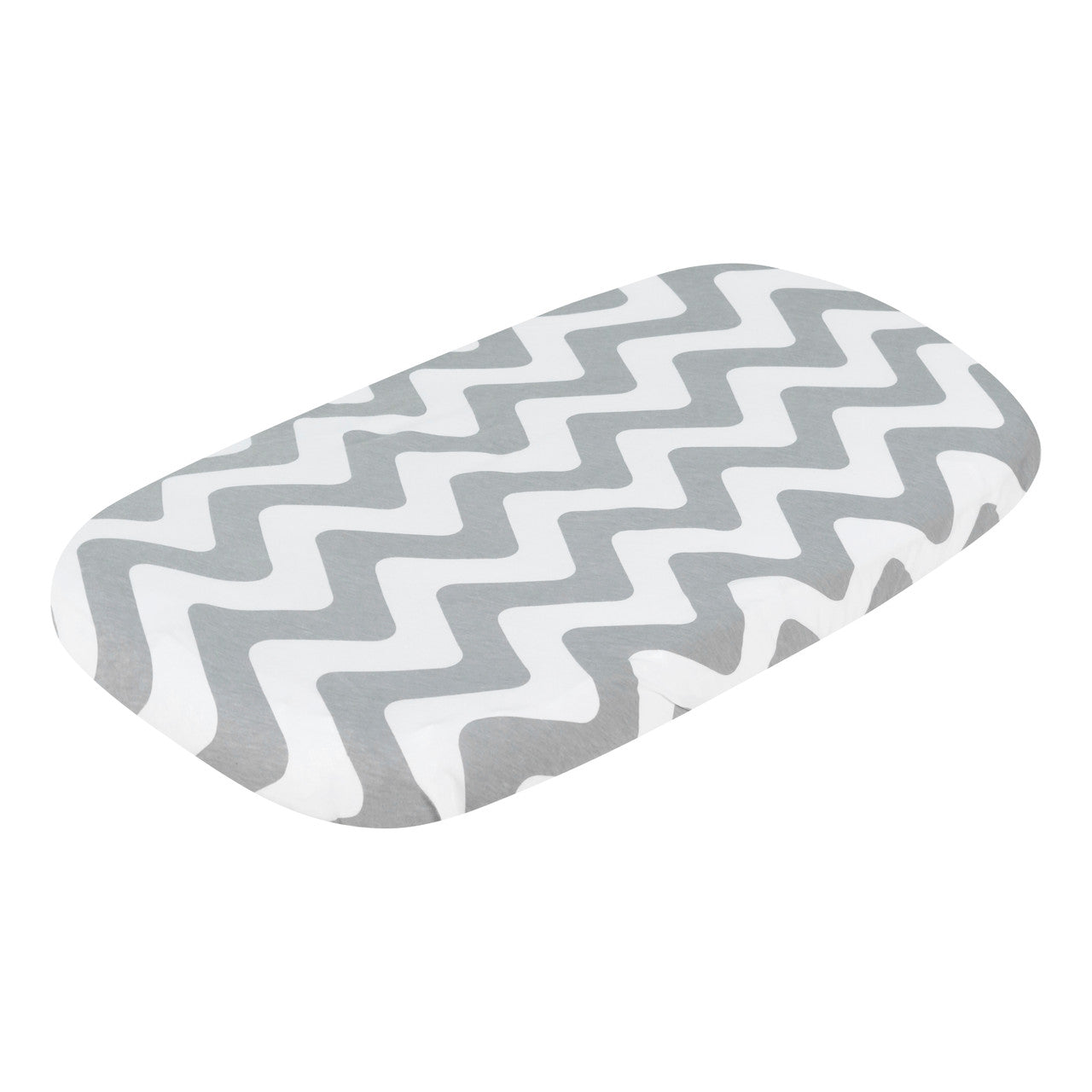EVERYDAY KIDS 2 Pack Bassinet Sheet Set - Gray/White Chevron & Moon Stars