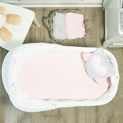 2 PK Bassinet Sheet - Owls and Pink