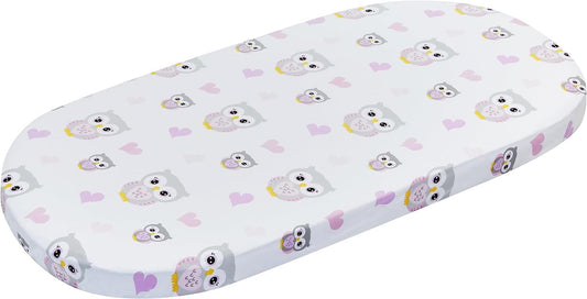 2 PK Bassinet Sheet - Owls and Pink