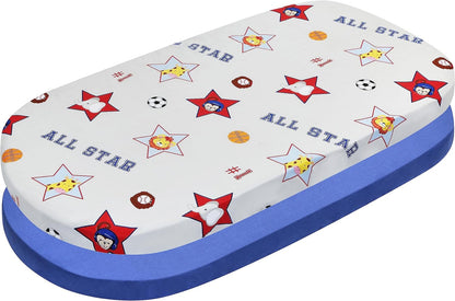 2 PK Bassinet Sheet - Jungle Sports and Blue