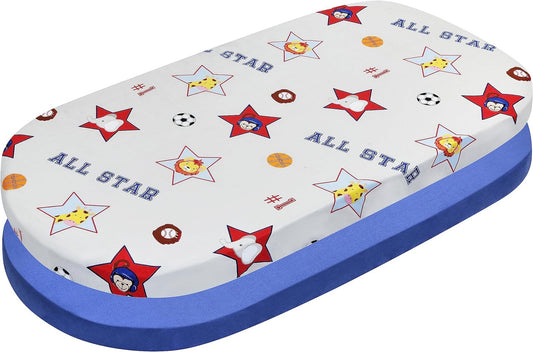 2 PK Bassinet Sheet - Jungle Sports and Blue