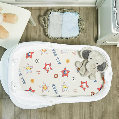 2 PK Bassinet Sheet - Jungle Sports and Blue
