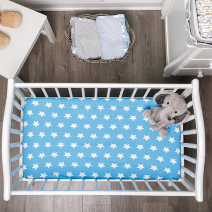 EVERYDAY KIDS 2 Pack Cotton Jersey Knit Cradle Sheet Set - Stars/Clouds