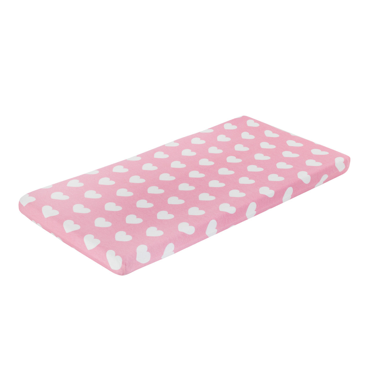 EVERYDAY KIDS 2 Pack Cotton Jersey Knit Cradle Sheet Set - Hearts/Polka Dots