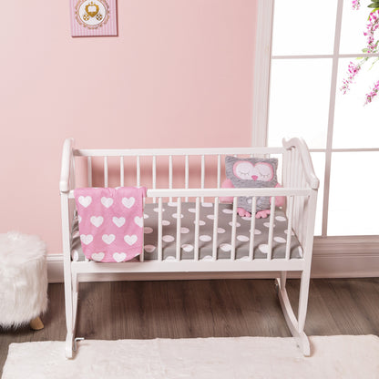 EVERYDAY KIDS 2 Pack Cotton Jersey Knit Cradle Sheet Set - Hearts/Polka Dots
