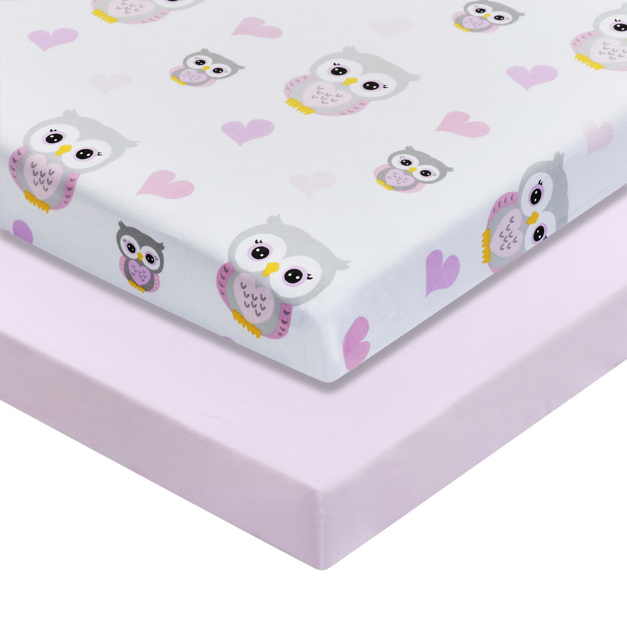 Everyday Kids 2 Pack Baby Cradle Sheets - Owls/Pink