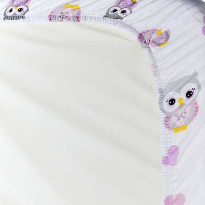 Everyday Kids 2 Pack Baby Cradle Sheets - Owls/Pink