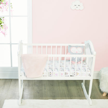Everyday Kids 2 Pack Baby Cradle Sheets - Owls/Pink