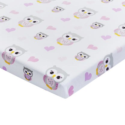Everyday Kids 2 Pack Baby Cradle Sheets - Owls/Pink