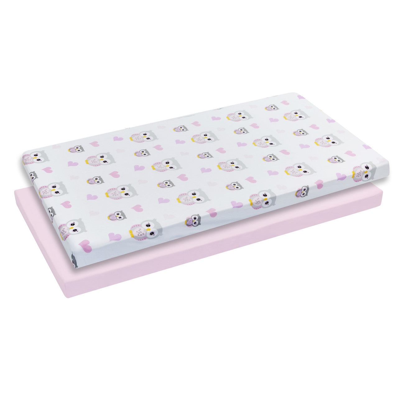 Everyday Kids 2 Pack Baby Cradle Sheets - Owls/Pink