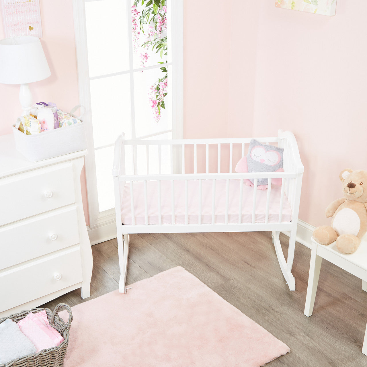 Everyday Kids 2 Pack Baby Cradle Sheets - Owls/Pink