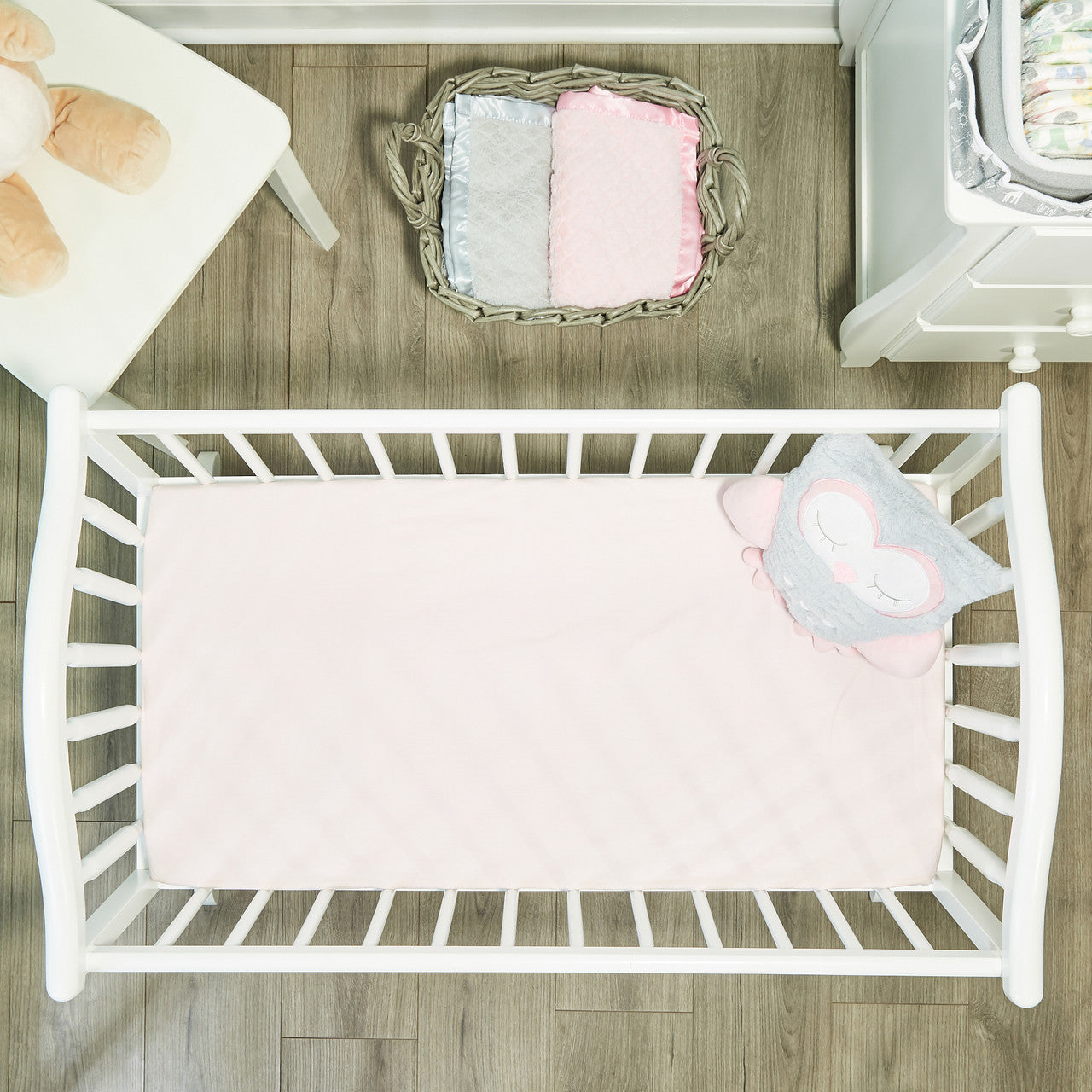 Everyday Kids 2 Pack Baby Cradle Sheets - Owls/Pink