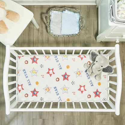 Everyday Kids 2 Pack Baby Cradle Sheets - Jungle Sports/Blue
