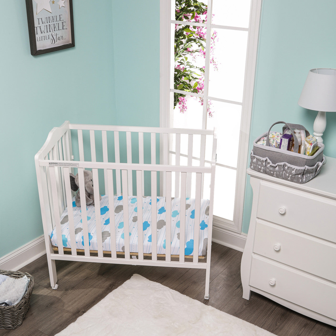 EVERYDAY KIDS 2 Pack n Play and Portable Crib Mattress Sheets - Stars/Clouds