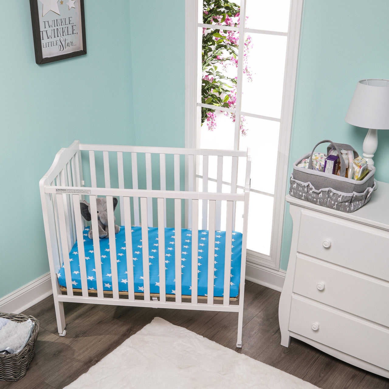 EVERYDAY KIDS 2 Pack n Play and Portable Crib Mattress Sheets - Stars/Clouds