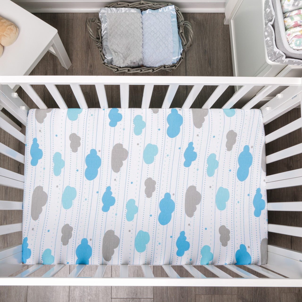 EVERYDAY KIDS 2 Pack n Play and Portable Crib Mattress Sheets - Stars/Clouds
