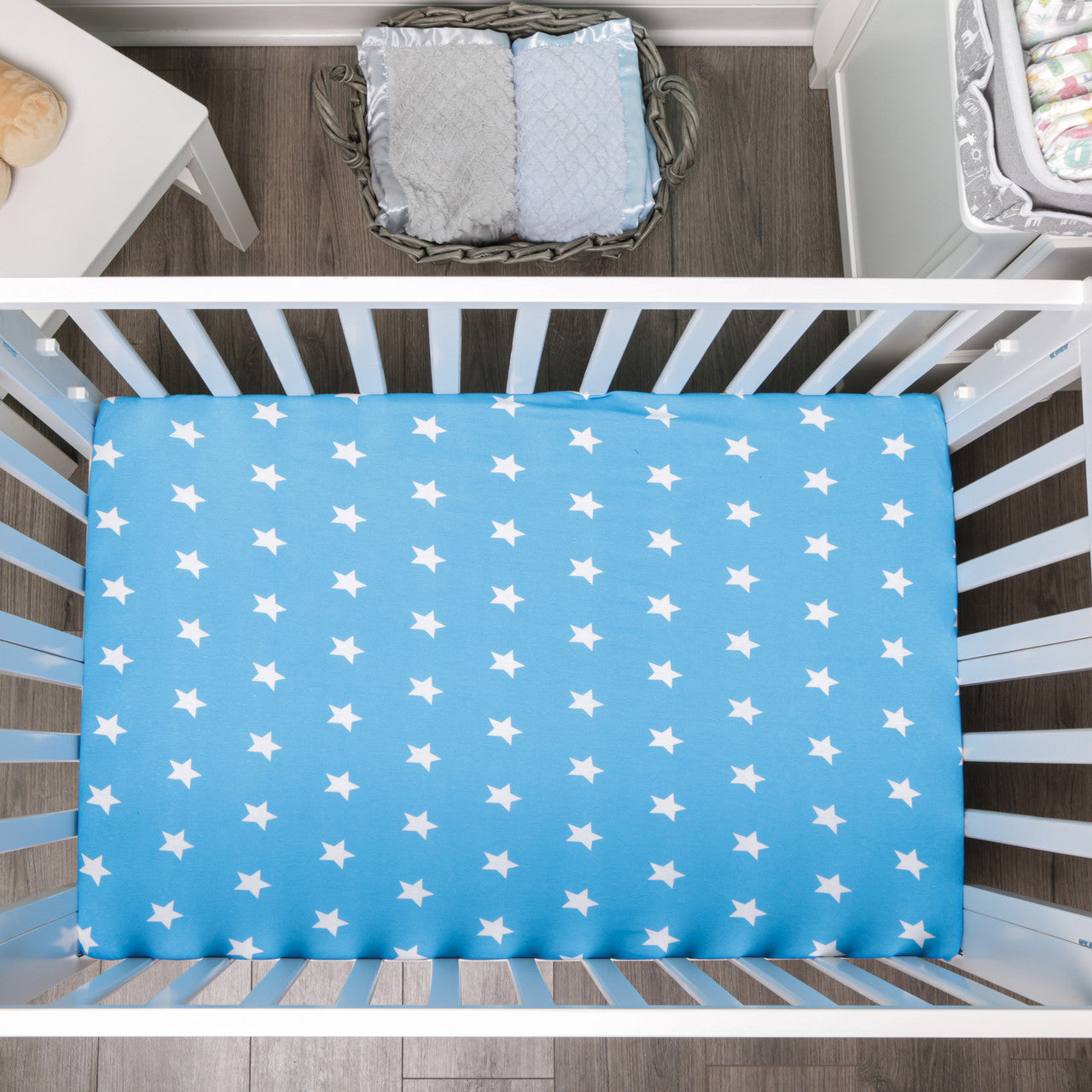 EVERYDAY KIDS 2 Pack n Play and Portable Crib Mattress Sheets - Stars/Clouds