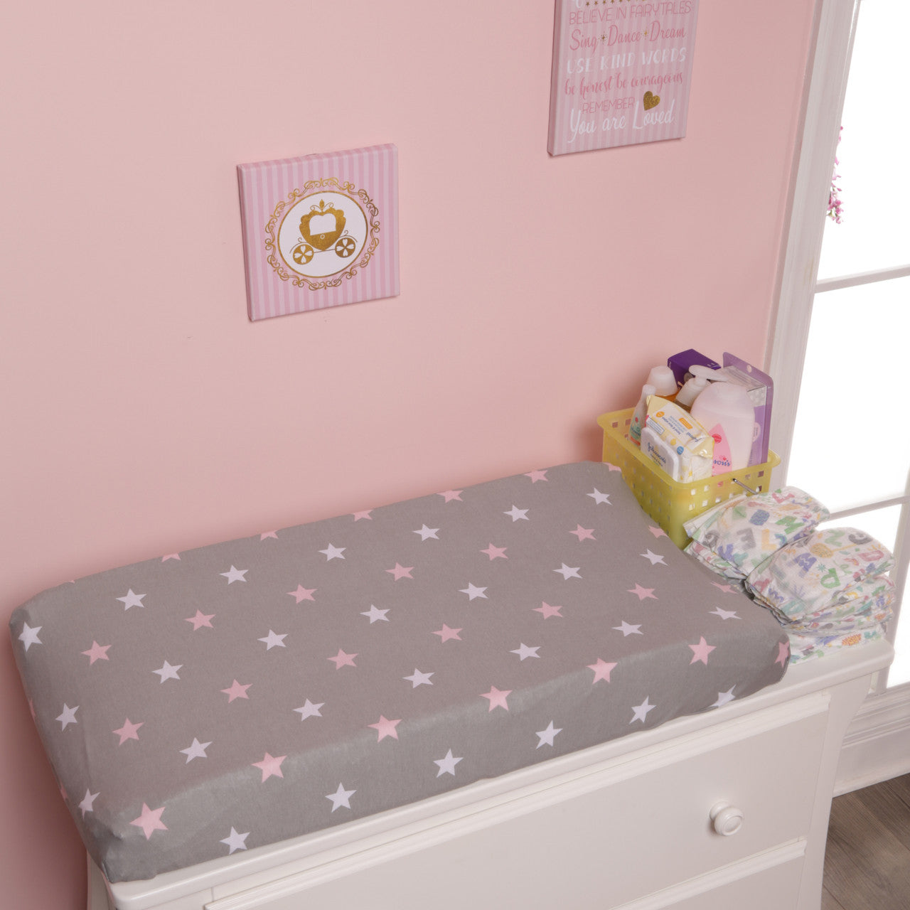 EVERYDAY KIDS 2 Pack Cotton Jersey Knit Changing Pad Cover - Owls/Stars