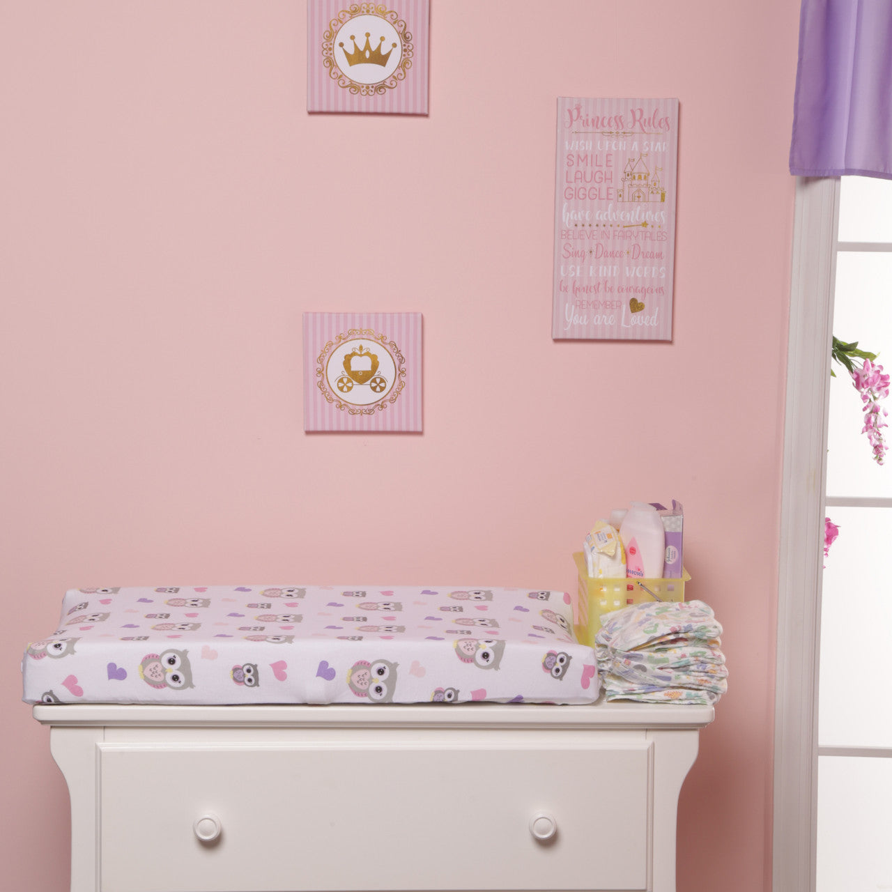 EVERYDAY KIDS 2 Pack Cotton Jersey Knit Changing Pad Cover - Owls/Stars