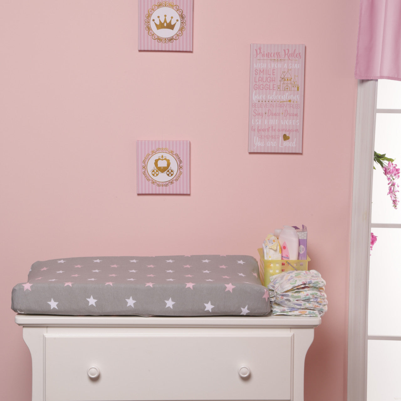 EVERYDAY KIDS 2 Pack Cotton Jersey Knit Changing Pad Cover - Owls/Stars