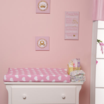 EVERYDAY KIDS 2 Pack Cotton Jersey Knit Changing Pad Cover - Hearts/Dots
