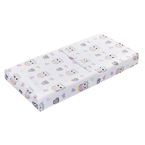 2 PK Changing Pad Covers - Owls and Pink