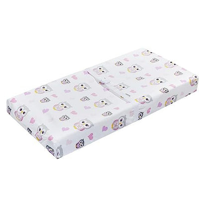 2 PK Changing Pad Covers - Owls and Pink