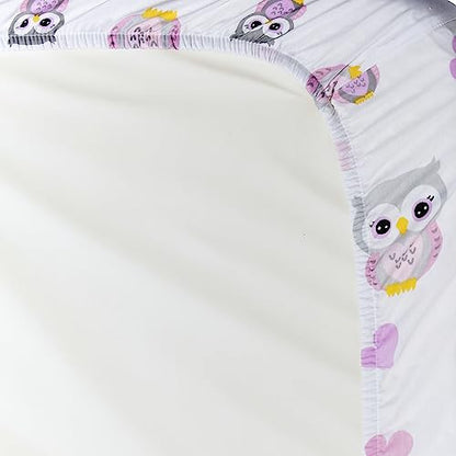 2 PK Changing Pad Covers - Owls and Pink