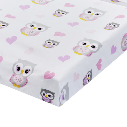2 PK Changing Pad Covers - Owls and Pink