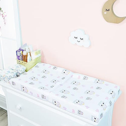 2 PK Changing Pad Covers - Owls and Pink