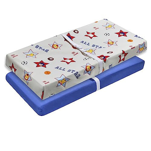 2 PK Changing Pad Covers - Jungle Sports and Blue