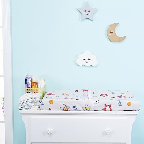 2 PK Changing Pad Covers - Jungle Sports and Blue