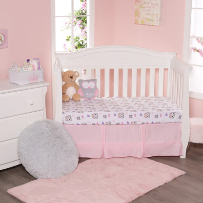 Everyday Kids Fitted Crib Sheet - Owls/Stars