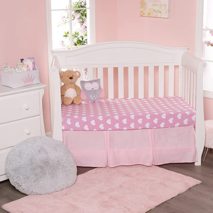 Everyday Kids 2 Pack Fitted Crib Sheet - Hearts/Polka Dots
