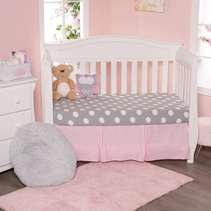 Everyday Kids 2 Pack Fitted Crib Sheet - Hearts/Polka Dots
