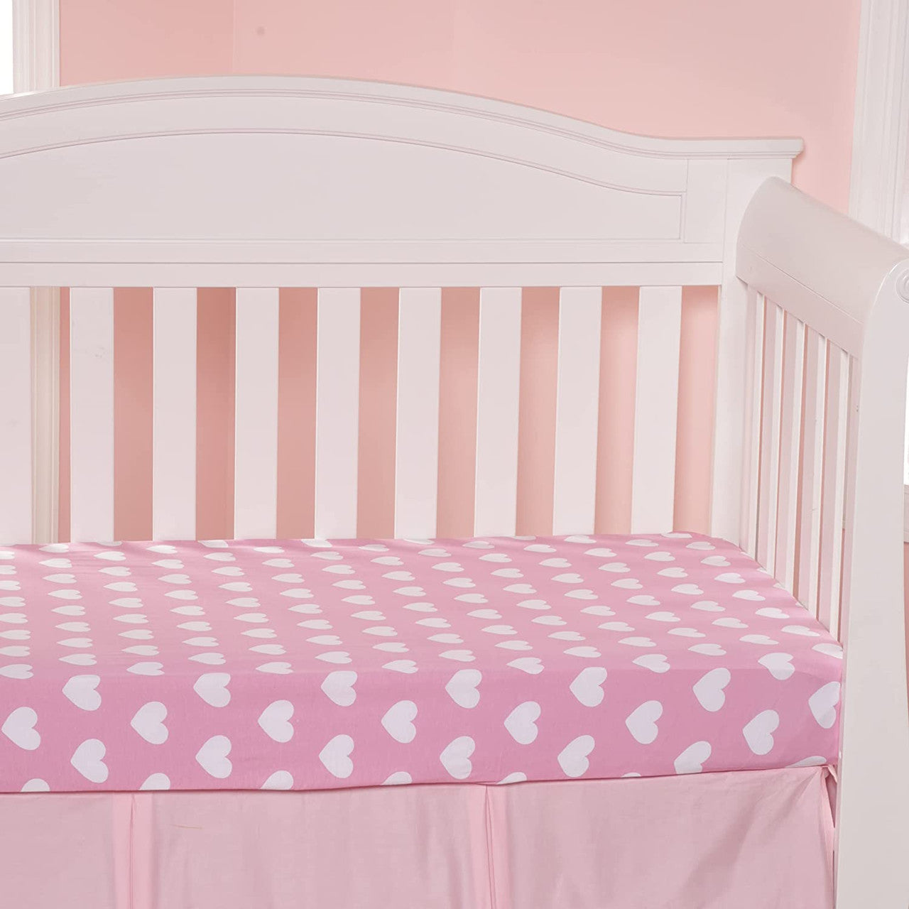 Everyday Kids 2 Pack Fitted Crib Sheet - Hearts/Polka Dots