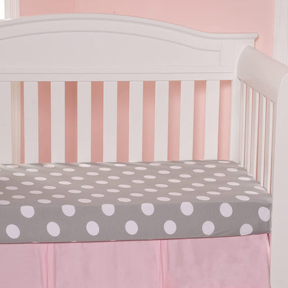 Everyday Kids 2 Pack Fitted Crib Sheet - Hearts/Polka Dots