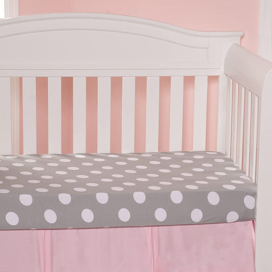Everyday Kids 2 Pack Fitted Crib Sheet - Hearts/Polka Dots