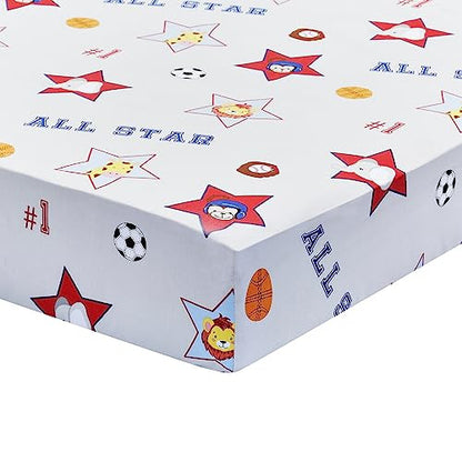 2PK Crib Sheets - Jungle Sports and Blue