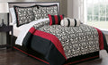 7 Piece Phoebe Black/Ivory/Red Comforter Set Cal King