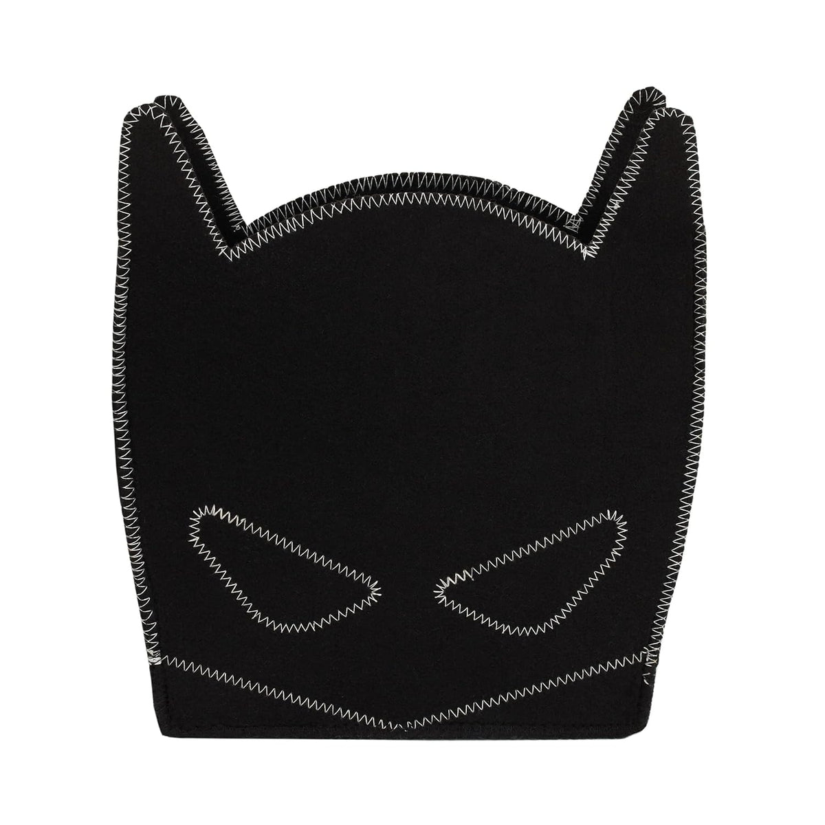 DC Comics Batman Shaped Felt Nursery Storage Caddy, Black Mask Organizer Bin with Contrast Stitching