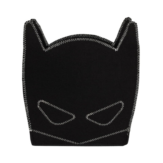 DC Comics Batman Shaped Felt Nursery Storage Caddy, Black Mask Organizer Bin with Contrast Stitching