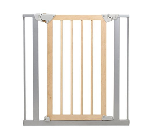Baby Trend Tall Pressure Fit Wood and Metal Gate, Natural