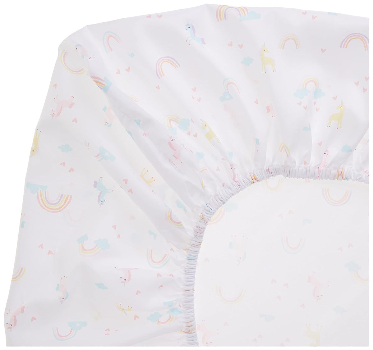 Little Love by NoJo Magical Unicorns Fitted Crib Sheet, Pastel Rainbows & Stars Microfiber Nursery Bedding, Soft Pink, Lavender & Mint