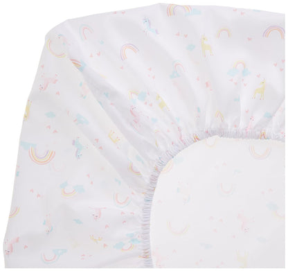 Little Love by NoJo Magical Unicorns Fitted Crib Sheet, Pastel Rainbows & Stars Microfiber Nursery Bedding, Soft Pink, Lavender & Mint