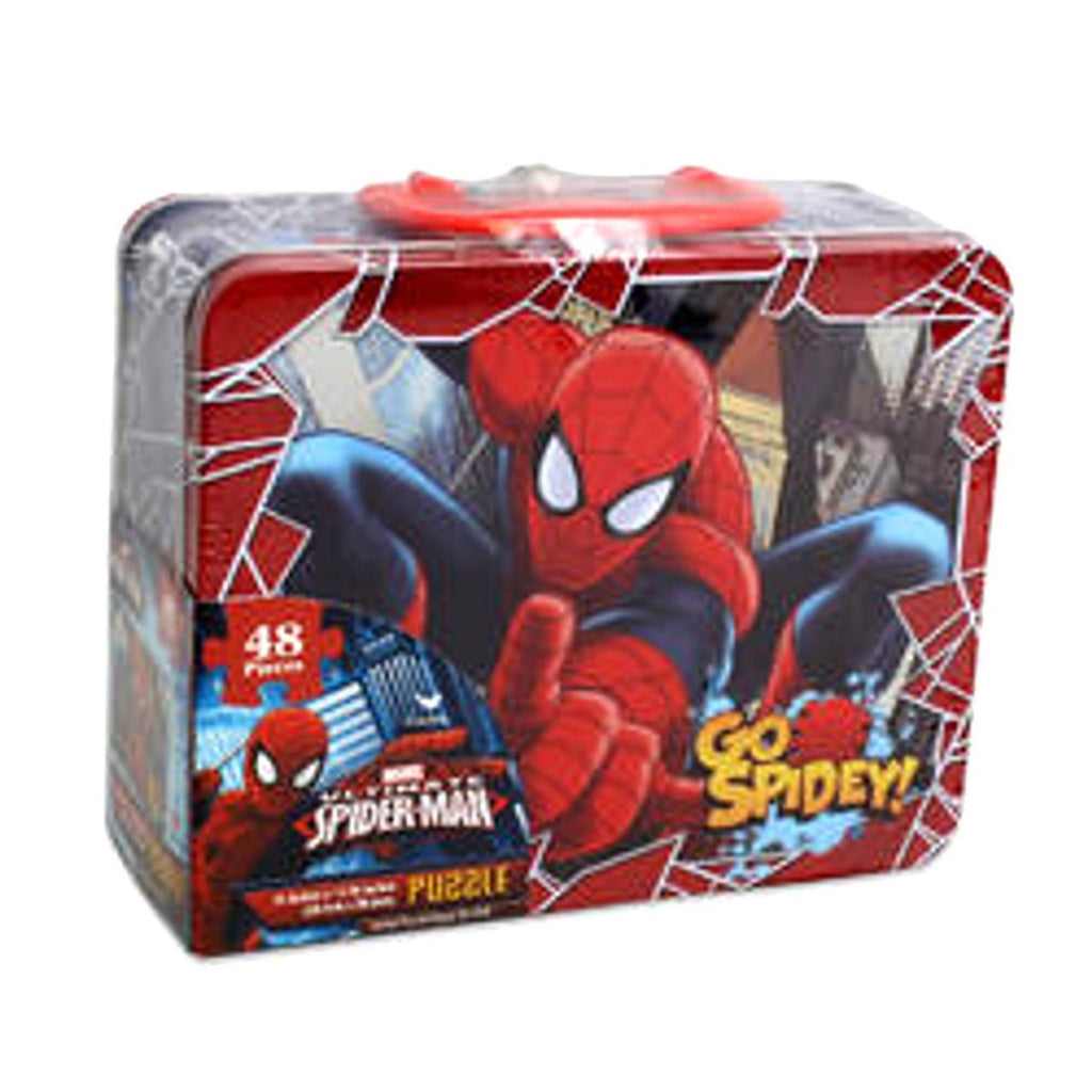 Spiderman 48 Piece Puzzle in Tin Lunchbox