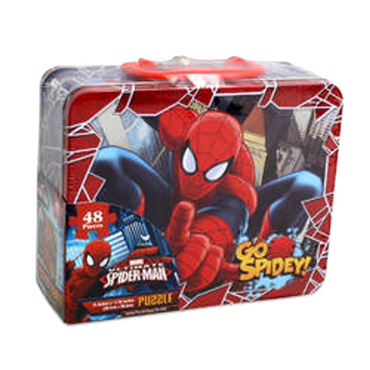 Spiderman 48 Piece Puzzle in Tin Lunchbox