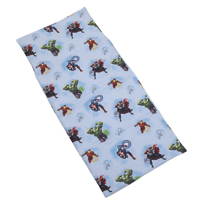 Marvel Avengers Toddler Nap Mat Sheet, Fitted Daycare Cot Cover, Light Blue